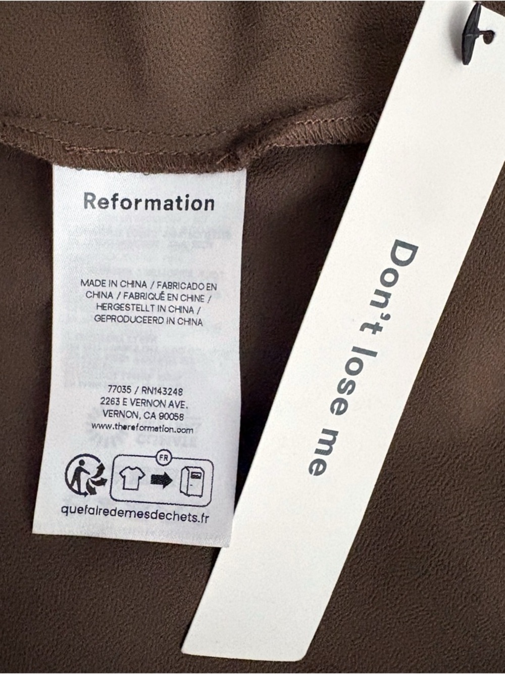 Reformation Anaiis Silk Dress in Morel - Picture 9 of 10